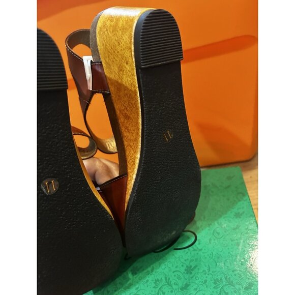 Corkys Elite Back Door Brown Leather Wedge Sandal, Womens Size 11 - Picture 5 of 7